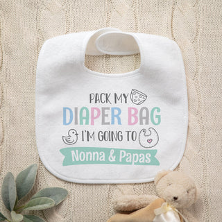 Pack my diaper bag baby bib for names