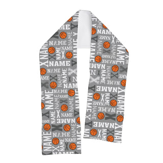 Basketball Name Pattern Personalized Fleece Scarf