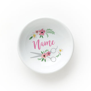 Hairstylist Personalized Round Trinket Dish