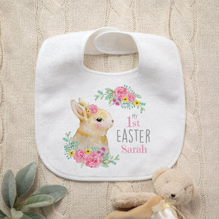 My 1st easter girl baby bib