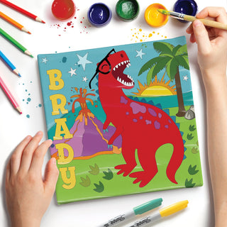 Color your own 8x8 dino gallery canvas