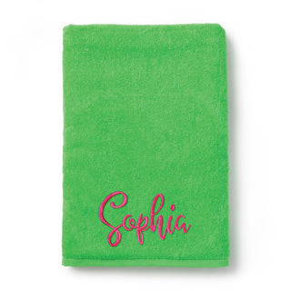 My Name Script Font Embroidered Small Beach Towel