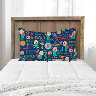 CoComelon Initial and Name Pattern Pillowcase