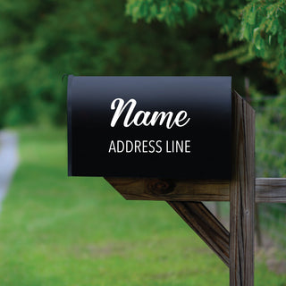 Script Name Personalized White Mailbox Decal