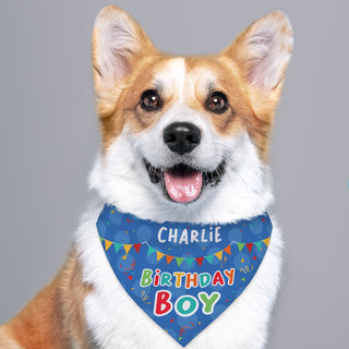 Birthday boy pet bandana with name 