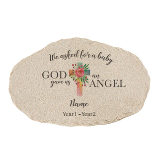 God Gave Us An Angel Personalized Baby Memorial Garden Stone