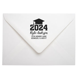 Hats Off To The Graduate Personalized Return Address Rubber Stamp