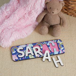 Unicorn and rainbow puzzle name for kids