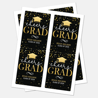 Cheers Grad Personalized Wine Label - Set of 8