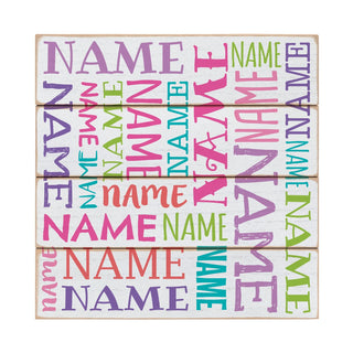 Bright Name Pattern Personalized Wood Shiplap Art