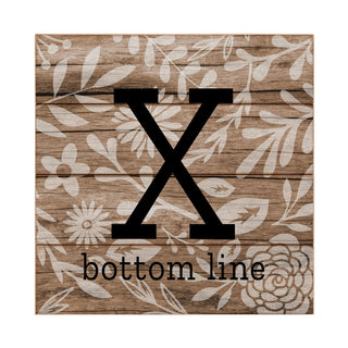 Botanical Pattern with Initial Personalized Wood Shiplap Art