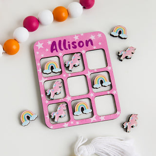 Unicorn tic tac toe game with name