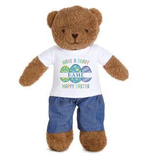 Have a Beary Happy Easter with Blue Name Bear Plush