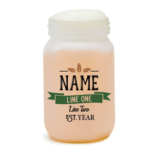 Your Own Bar Logo Personalized Frosted Mason Jar