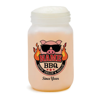 Hog Wild BBQ Personalized Frosted Mason Jar