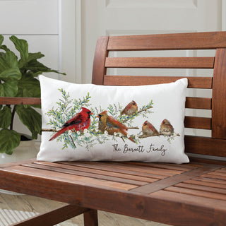 Cardinal Family Personalized Lumbar Throw Pillow