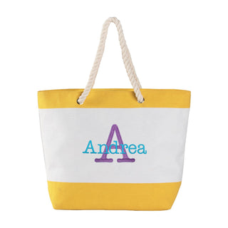 Colorful Initial & Name Personalized Kid's Beach Tote