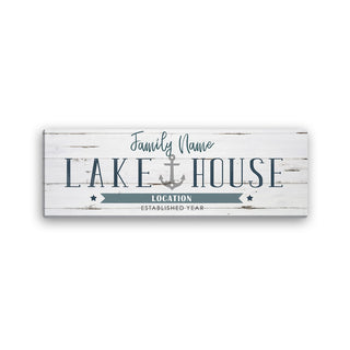 Lake House Personalized 10x30 Gallery Wrapped Canvas