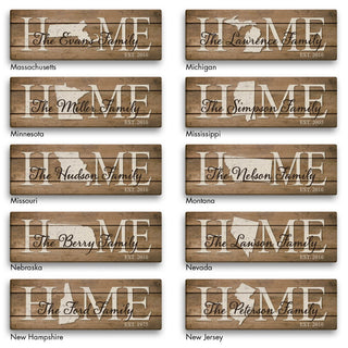 Home State Personalized 10x30 Gallery Wrapped Canvas