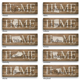 Home State Personalized 10x30 Gallery Wrapped Canvas