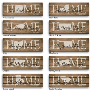 Home State Personalized 10x30 Gallery Wrapped Canvas