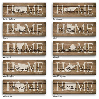 Home State Personalized 10x30 Gallery Wrapped Canvas