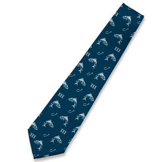 Monogram Fish & Hook Personalized Neck Tie