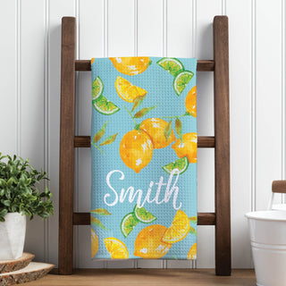 Lemon Limes Personalized Waffle Tea Towel