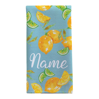 Lemon Limes Personalized Waffle Tea Towel