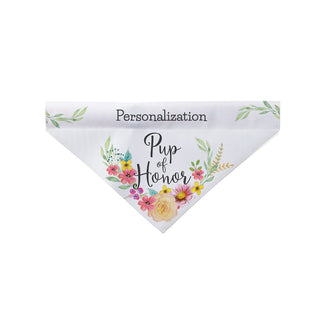 Pup of Honor Floral Personalized Dog Bandana