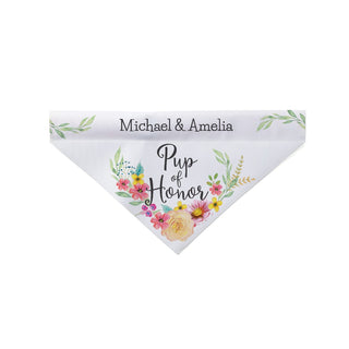 Pup of Honor Floral Personalized Dog Bandana