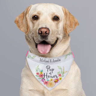 Pup of honor dog bandana with names 