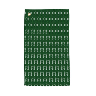 Initial Golf Clubs Green Pattern Personalized Golf Towel