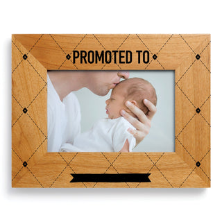 Promoted to New Dad Personalized Wood Picture Frame