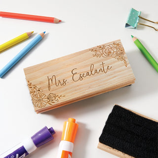 Script Name Personalized Wood Handle Felt Eraser