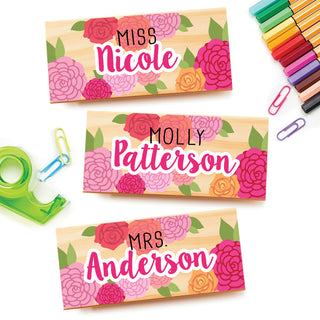 Floral Personalized Wood Handle Felt Eraser