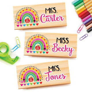 Rainbow Personalized Wood Handle Felt Eraser