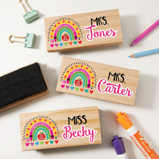 Rainbow Personalized Wood Handle Felt Eraser