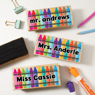 Colorful Crayons Personalized Handle Felt Eraser