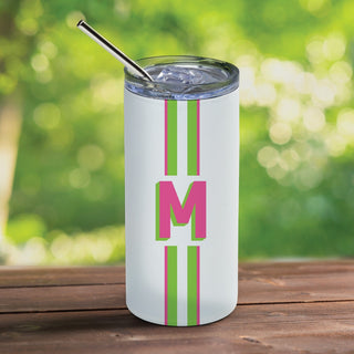 Pink & Green Initial Steel Tumbler