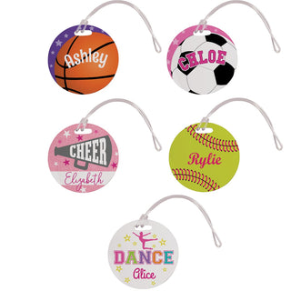 Round Sports Bag Tag For Her