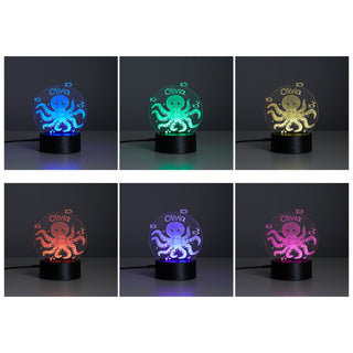 Octopus Personalized Acrylic LED Night Light