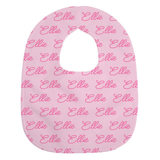 Pink Name Pattern Baby Bib