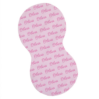 Pink Name Pattern Baby Burp Cloth