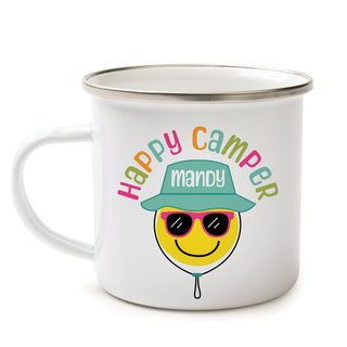 Happy Camper Pink & Teal Personalized Camp Mug