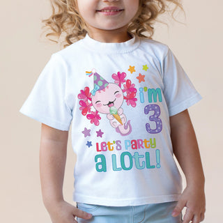 Let's Party Alotl! Birthday ToddlerPersonalized  White T-Shirt