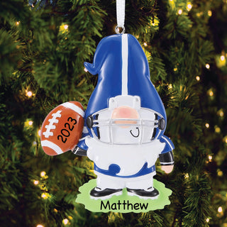 Gnome Football Player Personalized Ornament