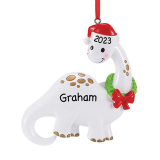 White Dinosaur Personalized Ornament