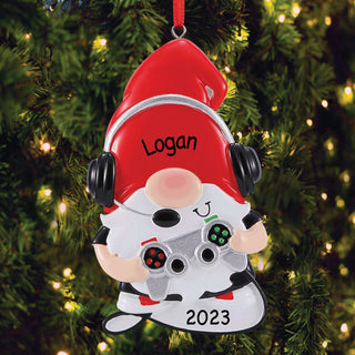 Gnome Gamer Personalized Ornament