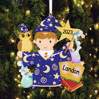 Wizard Boy Personalized Ornament